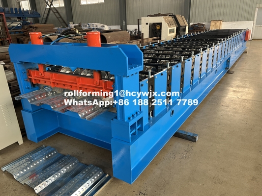PLC-gesteuerte Bodendeck-Rollformmaschine 400 mm H-Strahl Stahlrahmen 1220 mm Breite