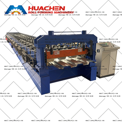 Vollautomatische Stahl-Metall-Floor-Deck-Roll-Formmaschine mit 380v 50Hz 3-Phasen-Spannung