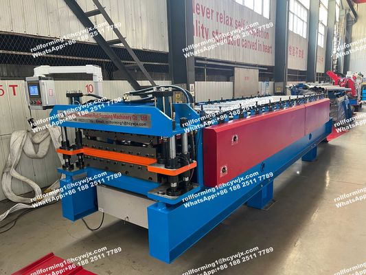 8-10m / Minimale Metalldach-Platten-Doppelschicht-Rolle, welche die Maschine automatisch bildet