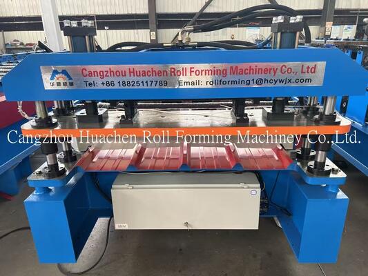 11 Stationen 15m/min Geschwindigkeit 1200mm Breite Metcopo Stufenfliesen Dachblech Rollformmaschine Rollformausrüstung
