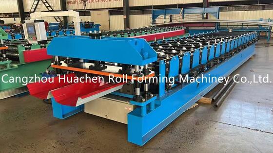 24 Rollen Stahl-Dachplatten-Roll-Formmaschine mit 45# Stahl-Auslöschen und Plattieren und 12 Monate Garantie