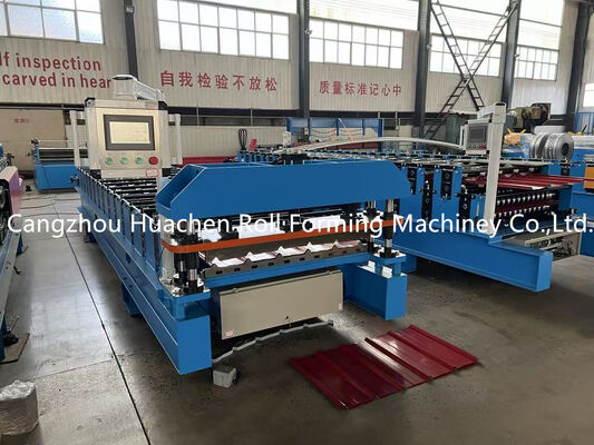 Touch-Screen-Steuerung Dachplatten-Rollformmaschine mit 14 Stationen und 5,5 kW Leistung