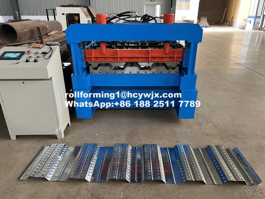 1220 mm Gurtboden Deck Roll Formmaschine Schweißrahmen mit hydraulischer Schneidesteuerung PLC