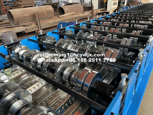 Hydraulische 11 11 5.5KW Motorische Bodendeck Rollformmaschine 8-12m/min Geschwindigkeit mit PLC-Steuerungssystem