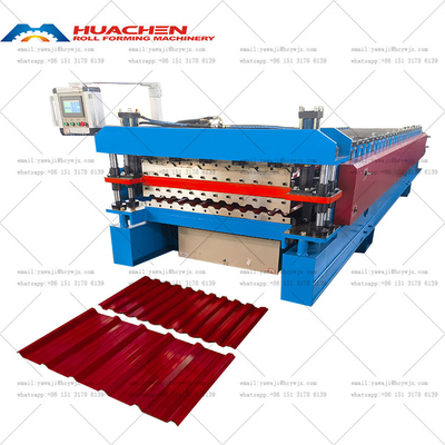 Effiziente Doppelschicht-Rollformmaschine Trapezdachwerk Metallfliesenherstellung