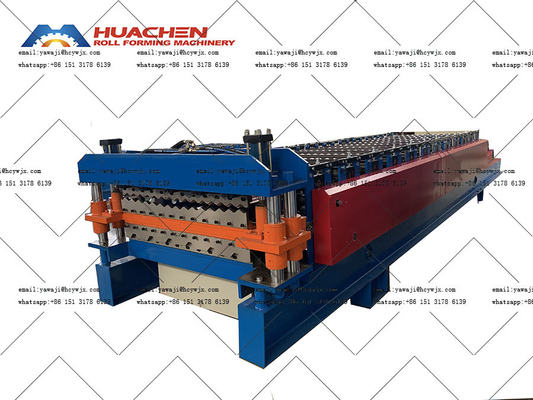 Trapezförmige Doppelschichtfliesenrollenformmaschine zur Herstellung von Metallfliesenprofilen