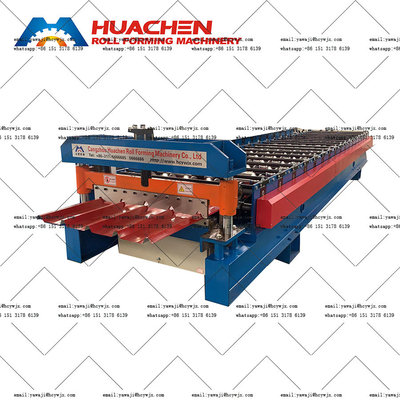 1220 mm Materialbreite Stahlblech-Tafel-Rollformmaschine mit Kettenantrieb