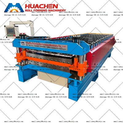 1220 mm Materialbreite Doppeldeck-Rollformmaschine für Stahl Schachtdurchmesser Φ70 mm