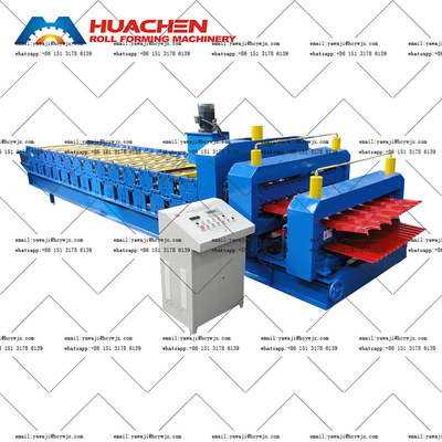PPGI / GI Doppeldeck-Rollformmaschine für 0,3-0,6 mm Dicke