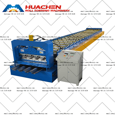 Gebrauchte Stahl-Floor-Fliesenmachine PLC-gesteuerte Dachdecking-Rollformmaschine mit Kernmotorkomponente
