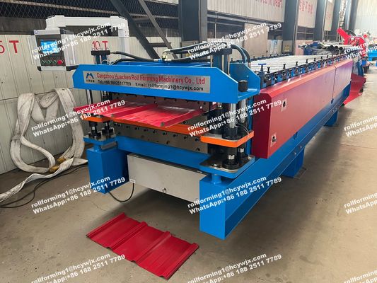 8-10m / Minimale Metalldach-Platten-Doppelschicht-Rolle, welche die Maschine automatisch bildet