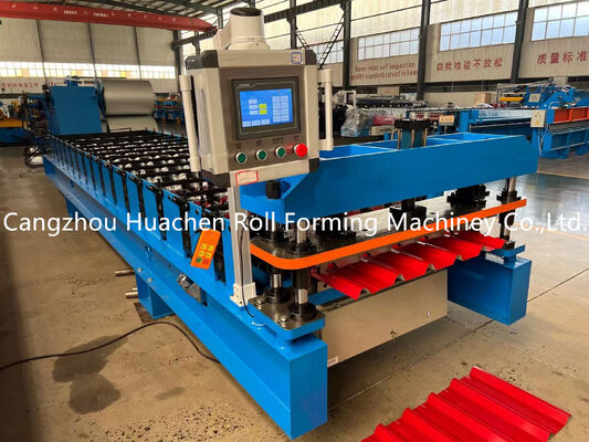 Hydraulische Wellblech-Profilieranlage mit 11 Stationen, 45# Stahl Härten und Beschichten für die Herstellung von Dachplatten mit einer Geschwindigkeit von 15-20 m/min