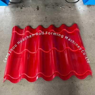 Benutzerdefinierte 13-22 Formstation Metall-Dachziegel-Rollformmaschine mit 380V Spannung und 5,5+4KW Leistung für Farbstahlziegel