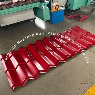 Professionelle automatische Metall-Dachziegel-Rollformmaschine mit 16 Stationen, 4 m/min Geschwindigkeit und SPS-Steuerung