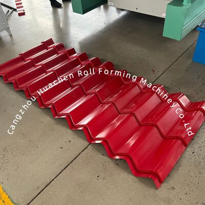 16 Stationen Aluminium-Dach verglasterte Fliesen Roll Formmaschine mit 1220mm Breite und Kettenantrieb