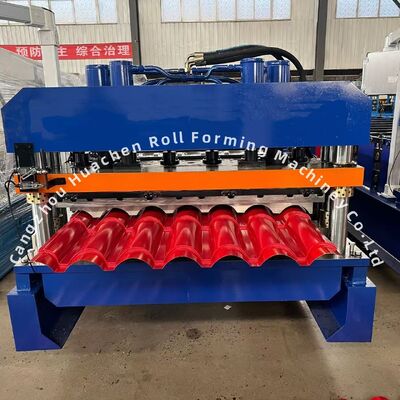 1220 mm Breite Panel Glasfliesen Roll Formierung Maschine mit 18 Stationen Roller und Kettenantrieb für Stahlbau