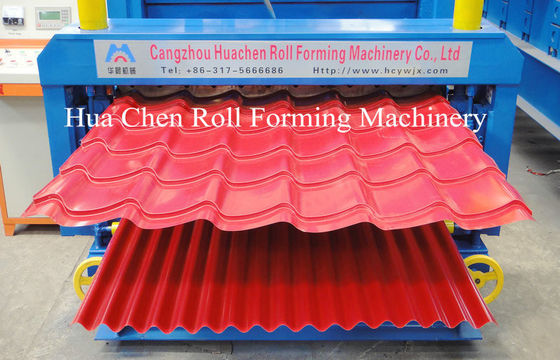 Doppelschicht-Rollformmaschine mit PLC-Steuerung für 0,3-0,6 mm Stahlstärke und 1250 mm Breite