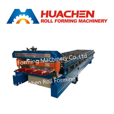 Dachmaschine für Metallpaneele. Walzenpressmaschine für Dachziegel. Maschine zum Formen von wellenförmigen, trapezförmigen Bodenfliesenplatten