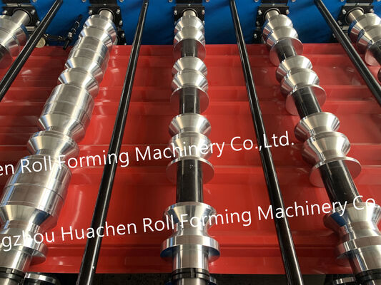 Dachmaschine für Metallpaneele. Walzenpressmaschine für Dachziegel. Maschine zum Formen von wellenförmigen, trapezförmigen Bodenfliesenplatten