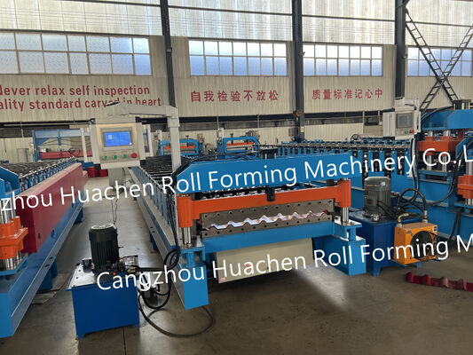 Export-Standard-Stahlplatten-Dachfliesen- und Wandplatten-Rollformmaschine