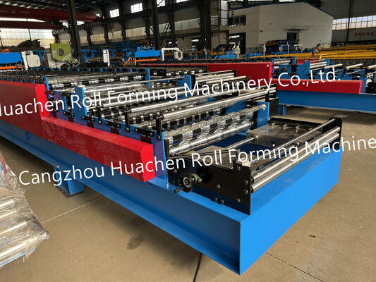 Farbige Wellenteile Glasplatten Metalldachprofil Zink Stahlblechmachmaschine Doppelschicht-Dachrollenformmaschine