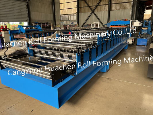 Farbige Wellenteile Glasplatten Metalldachprofil Zink Stahlblechmachmaschine Doppelschicht-Dachrollenformmaschine