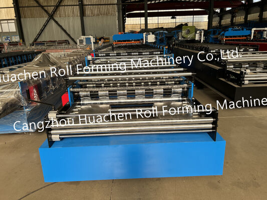 Farbige Wellenteile Glasplatten Metalldachprofil Zink Stahlblechmachmaschine Doppelschicht-Dachrollenformmaschine