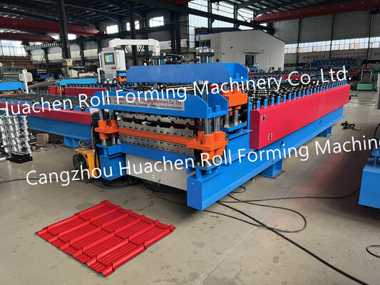 Warm verkaufte Walzstahl-Dachplatte Rollenformmaschine Stahlfliesenherstellung Maschine