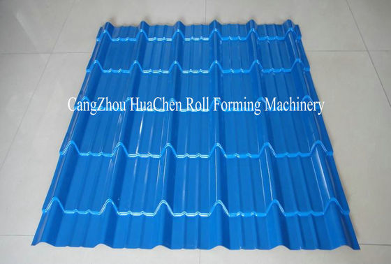 380V 50HZ Stahl Fliese Roll Formmaschine mit Compture PLC-Steuerung / Cr12mov Blade