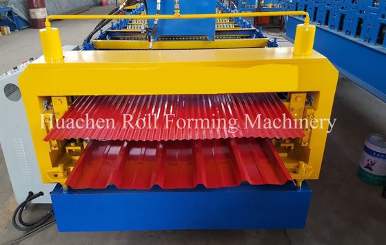 Metalldeckungs-Blatt-Doppelschicht-Rolle, die Maschine mit hydraulischem Ausschnitt bildet