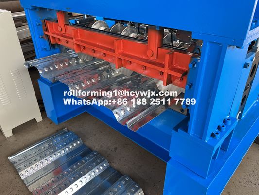 1220 mm Gurtboden Deck Roll Formmaschine Schweißrahmen mit hydraulischer Schneidesteuerung PLC