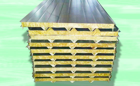 Färben Sie das Blatt-Sandwich-Gremium, das Maschine für Mineralwolle-Brett 28kw herstellt