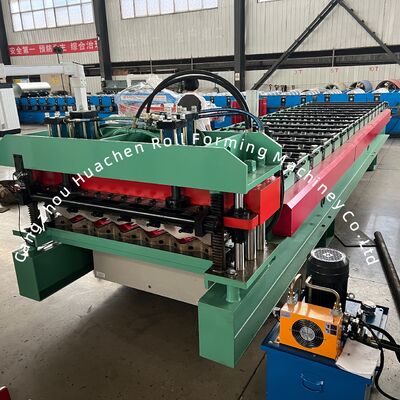 16 Stationen Aluminium-Dach verglasterte Fliesen Roll Formmaschine mit 1220mm Breite und Kettenantrieb