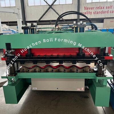 16 Stationen Aluminium-Dach verglasterte Fliesen Roll Formmaschine mit 1220mm Breite und Kettenantrieb
